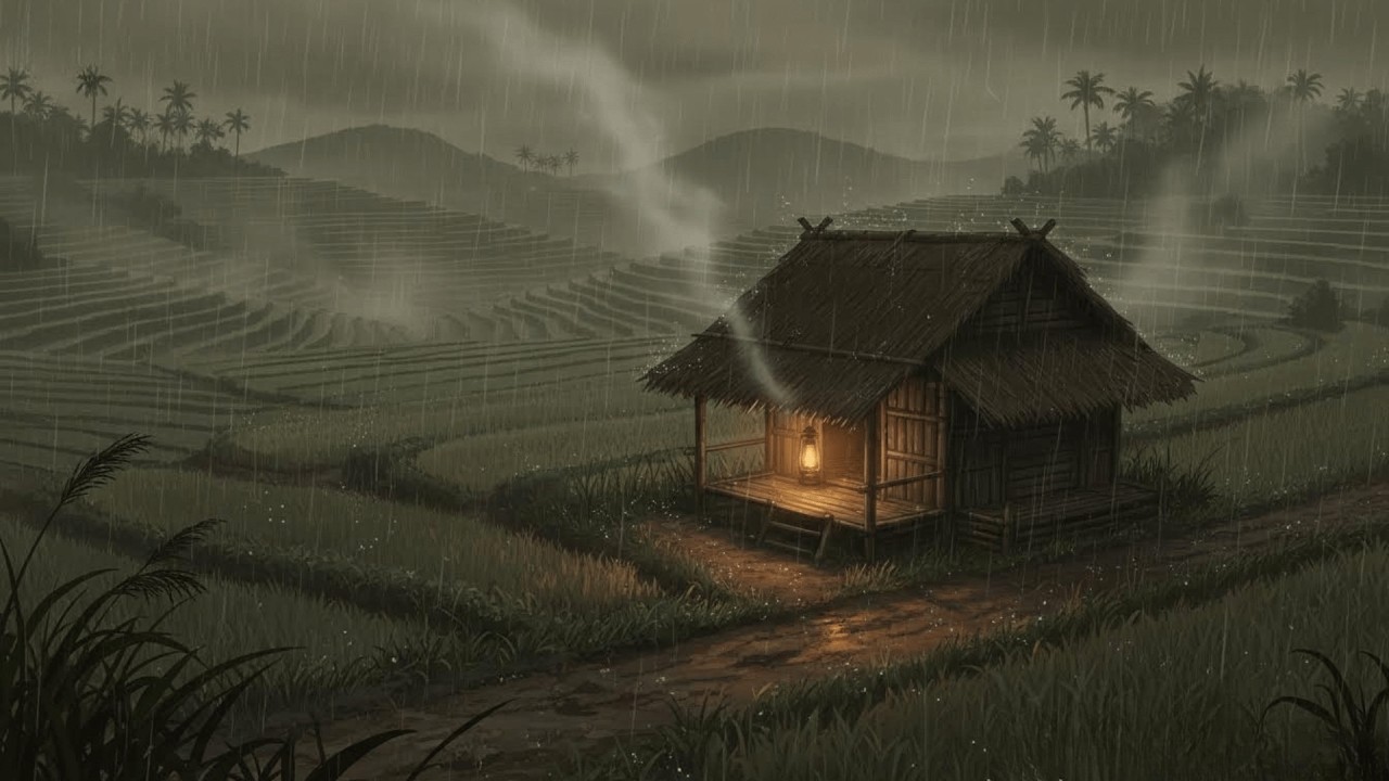 ⚡Strong Rain Thunderstorm Sounds for Sleeping | Heavy Rain & Intense Thunder On Beautiful Hut