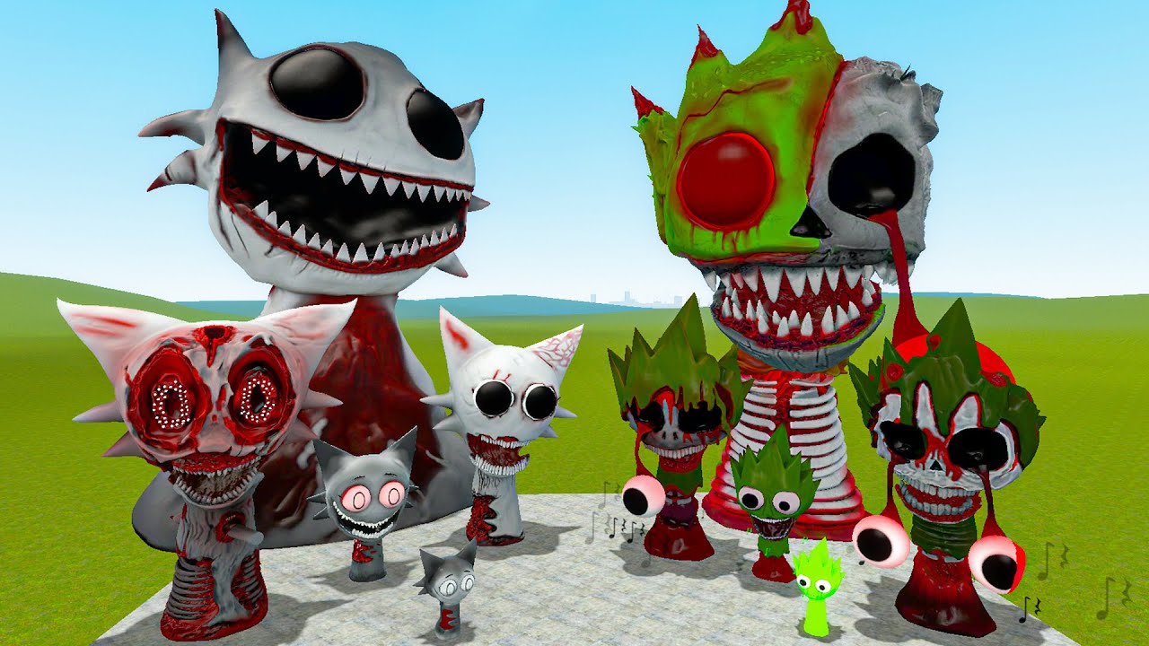 ALL PHASES OF LIME SPRUNKI VS ALL PHASES OF HORROR WENDA (WHITE) SPRUNKI In Garry's Mod!