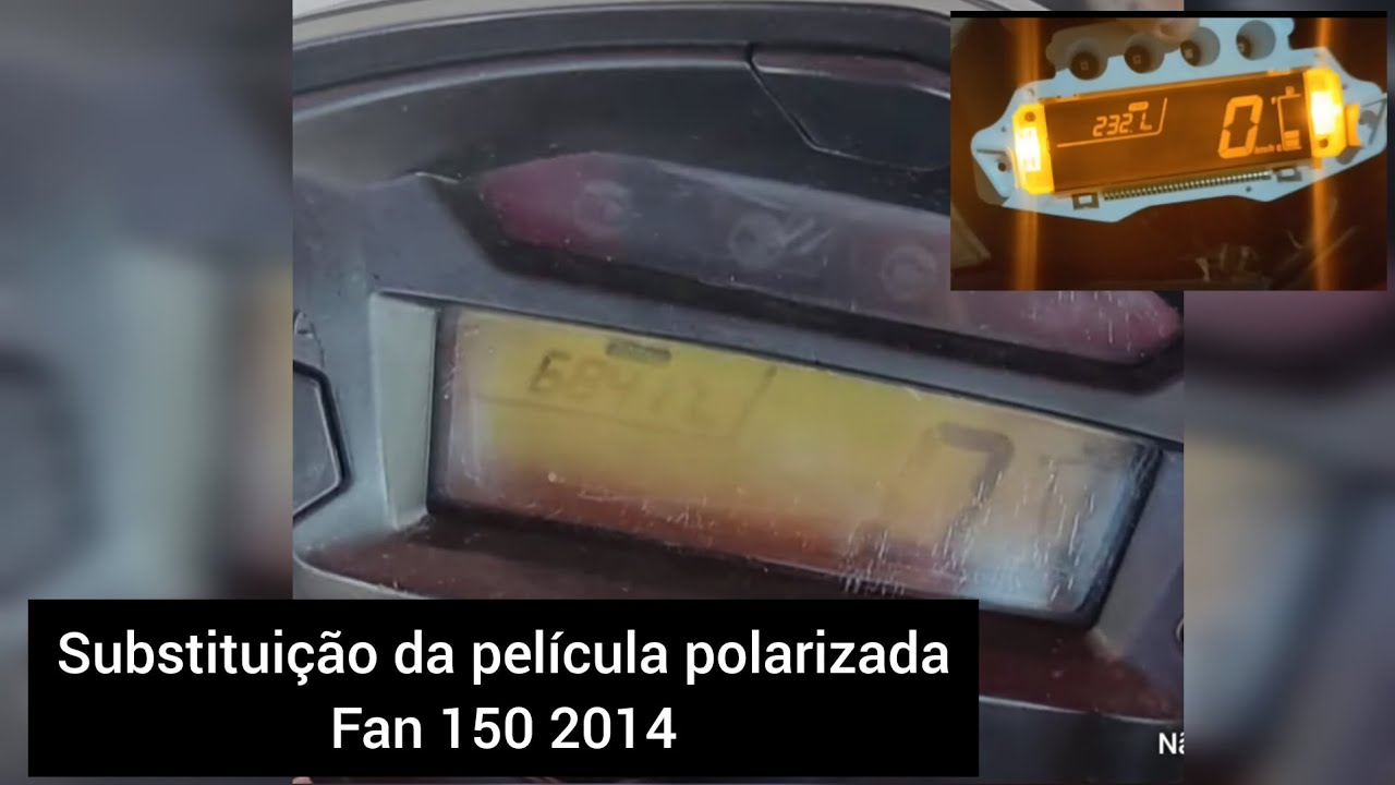 substituição da película polarizada HONDA FAN 150 2014. painel apagando queimado do sol ☀️