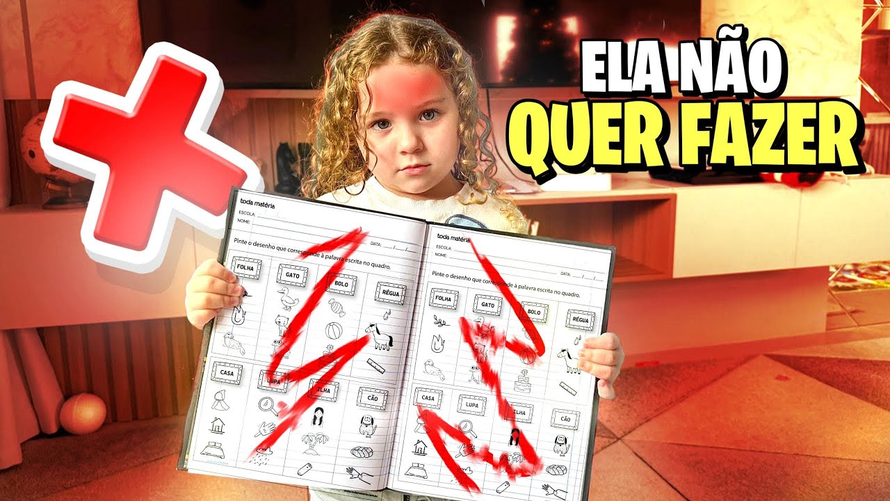 DIVA TROUXE TAREFA DA ESCOLA MAS ELA NÃO QUER FAZER 
