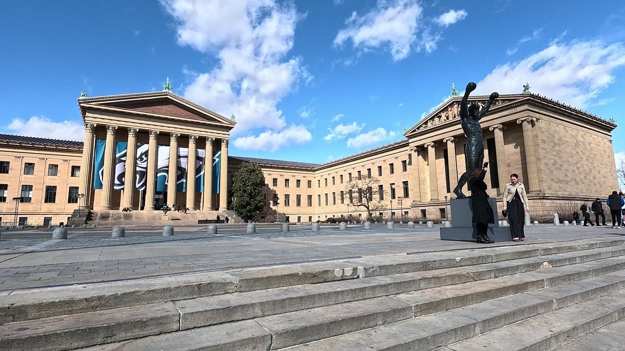 ⁴ᴷ⁶⁰ Walking Philadelphia: Benjamin Franklin Parkway from Philadelphia Museum of Art to City Hall