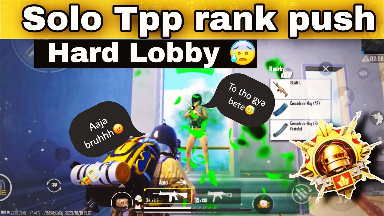 Top 100 Lobby in my Gaming 😰|| Solo Tpp rank push to conqueror || conqueror Lobby || (ShadabGaming)