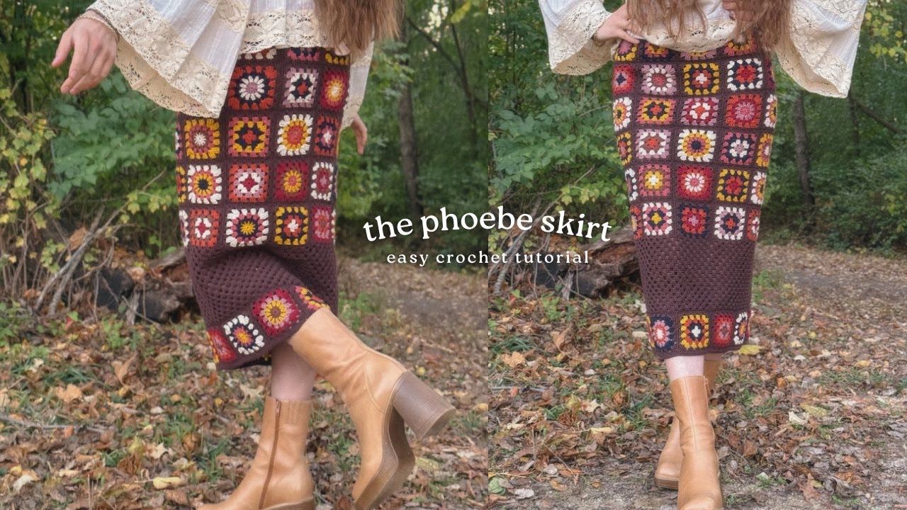 the phoebe skirt - granny square crochet inspired by ✨ charmed ✨ - beginner friendly 🌙🍁🍂