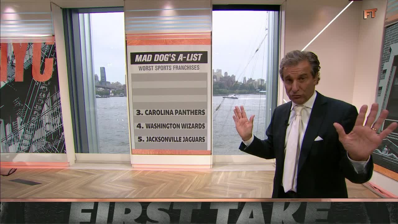 Stephen A. gives Mad Dog CREDIT for his 'FABULOUS' A-List of WORST SPORTS FRANCHISES 👏 | First Take