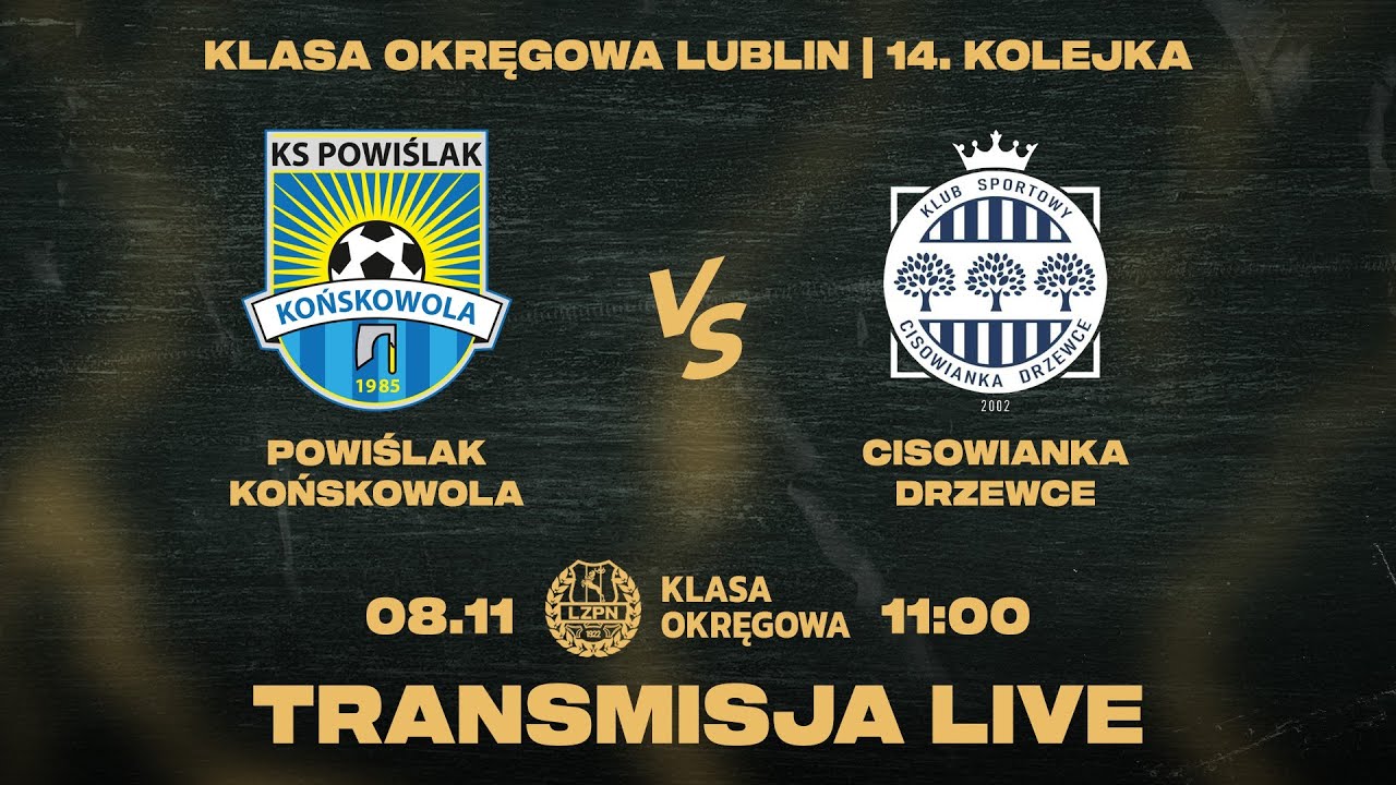 Zapis transmisji: Powiślak Końskowola - Cisowianka Drzewce 0:0 #KlasaOkręgowa | Sezon 2025/26