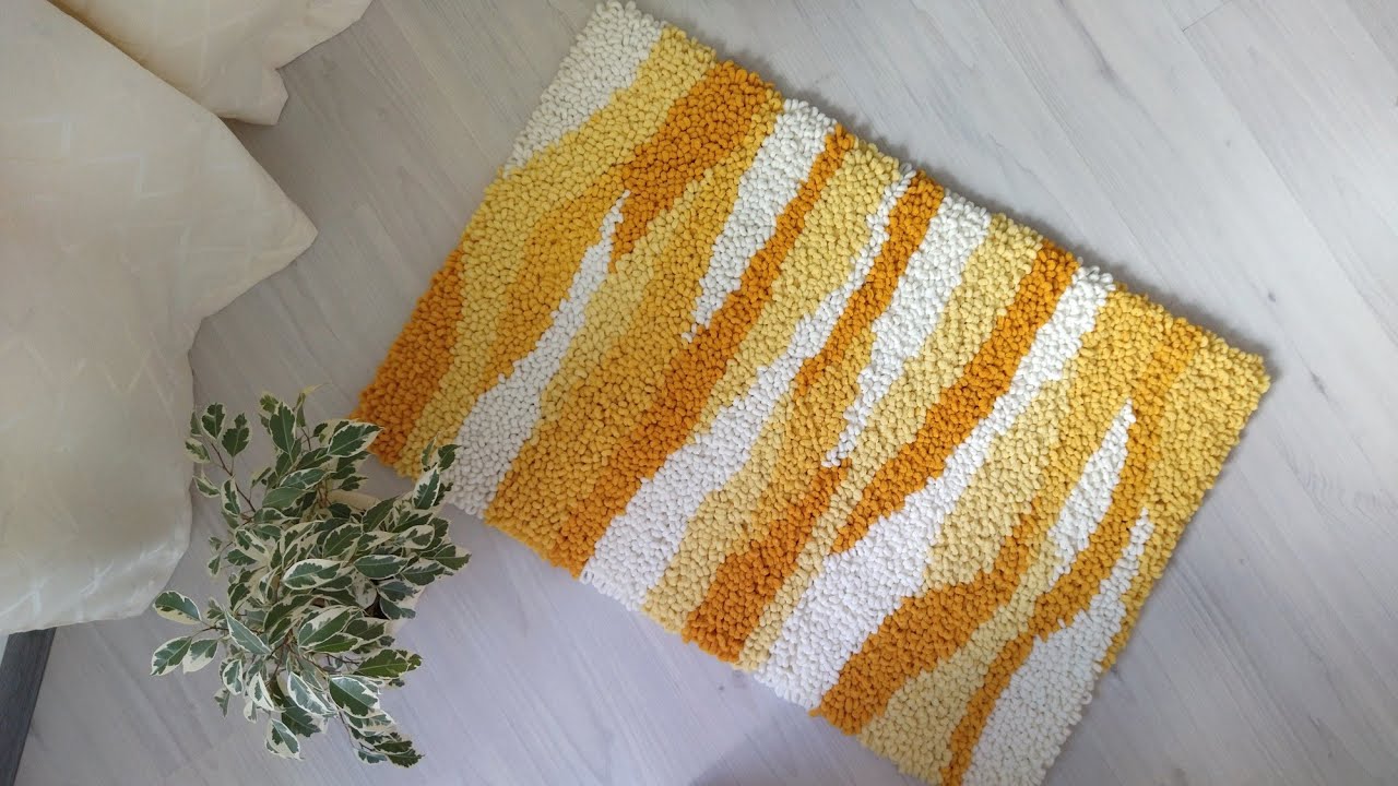 САМЫЙ МЯГКИЙ И ПУШИСТЫЙ 💚 коврик своими руками /  Коврик из пряжи Alize puffy fine \ ombre batik