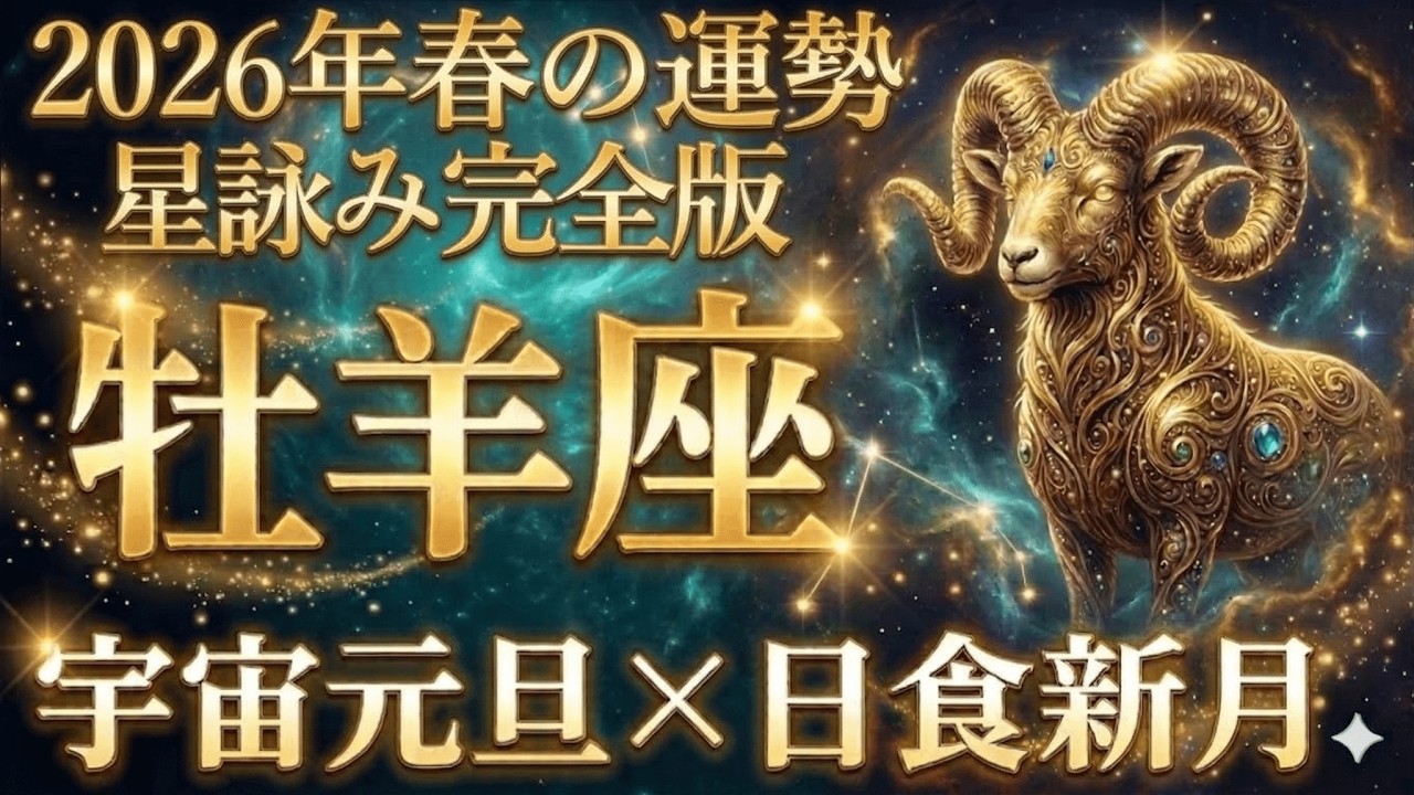 【牡羊座】2026年3月・4月の運勢｜320年に一度の天体配置があなたの人生を動かす！春の星読み完全版【西洋占星術・１２星座】２