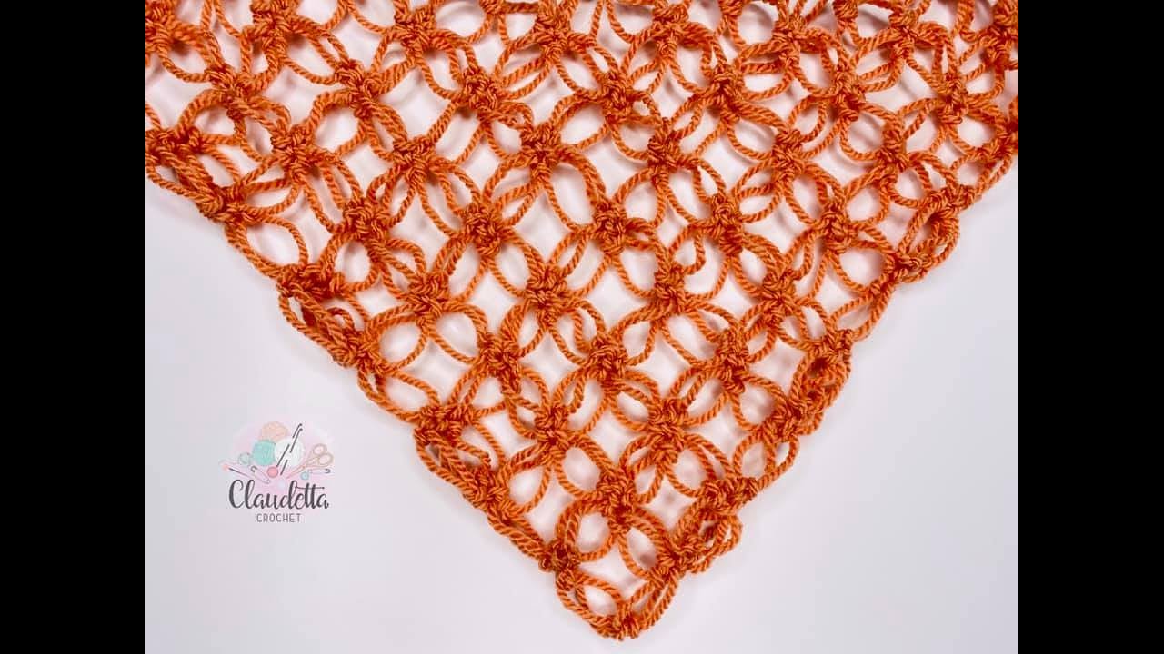 Crochet SOLOMON'S KNOT Triangle Shawl