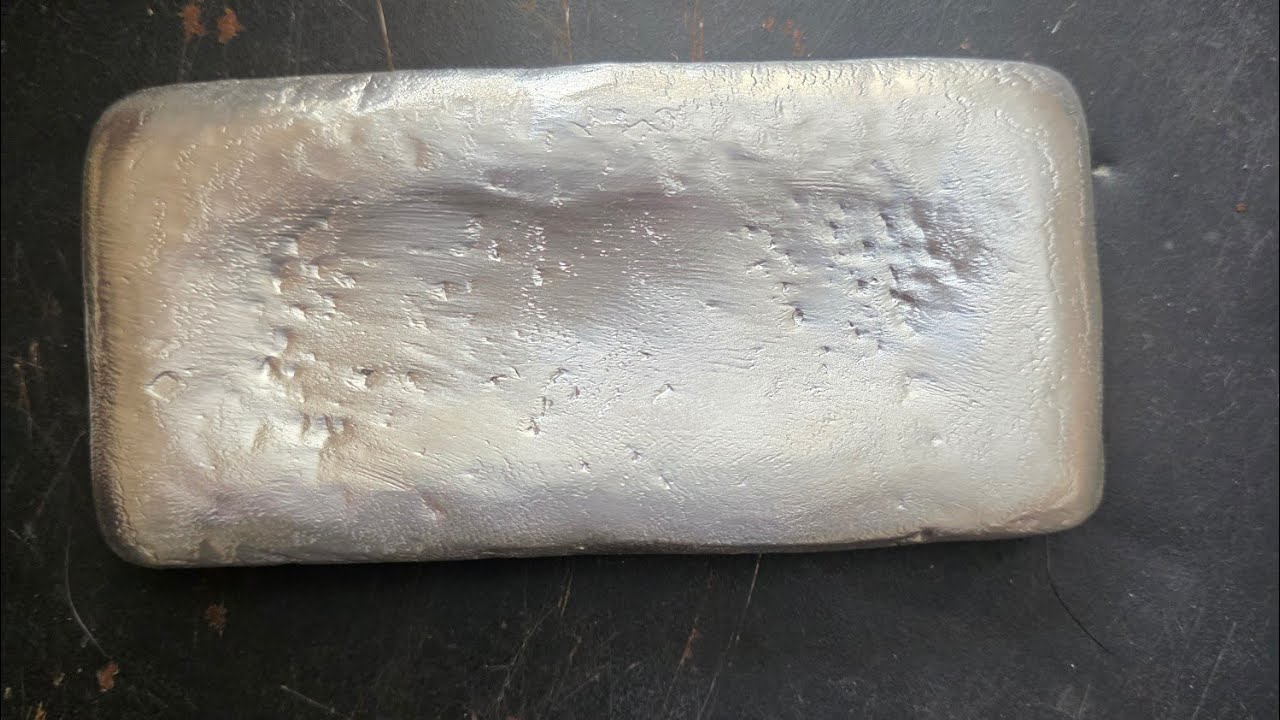 From melting dog food/chocolate aluminum foil to a small ingot 