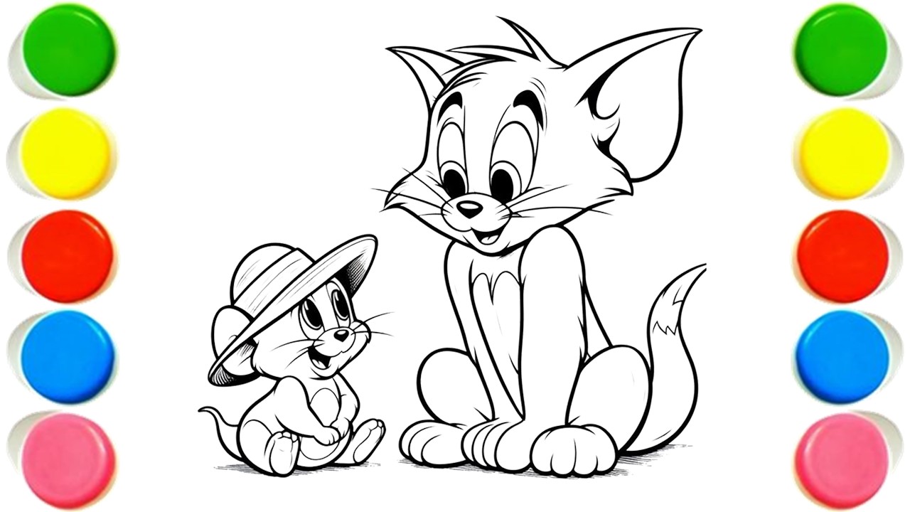 How to Draw Cute Jerry, Tom & Jerry cartoon, Drawing, Painting & Coloring for Kids, Toddlers