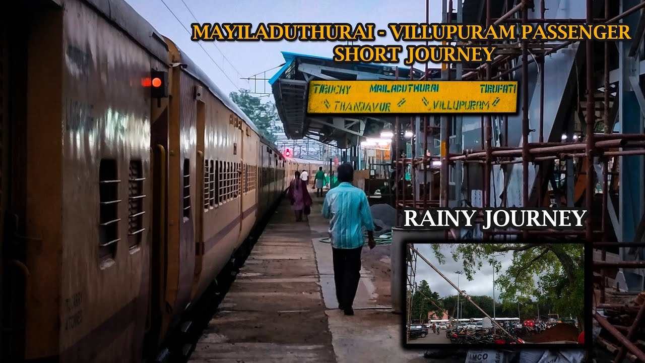 SHORT JOURNEY IN MAYILADUTHURAI VILLUPURAM PASSENGER || #indianrailways #trainjourney