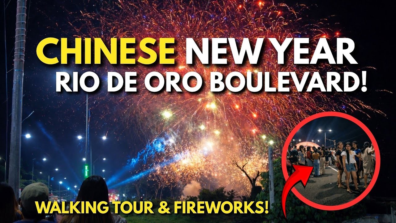 CAGAYAN DE ORO CITY - Rio de Oro Boulevard l Walking Tour & CHINESE NEW YEAR Grand Fireworks Display