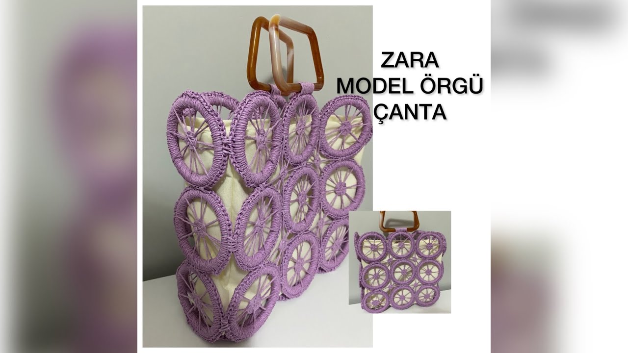 ZARA MODEL ÖRGÜ ÇANTA (Lif halkasından nasıl çanta yaptım)