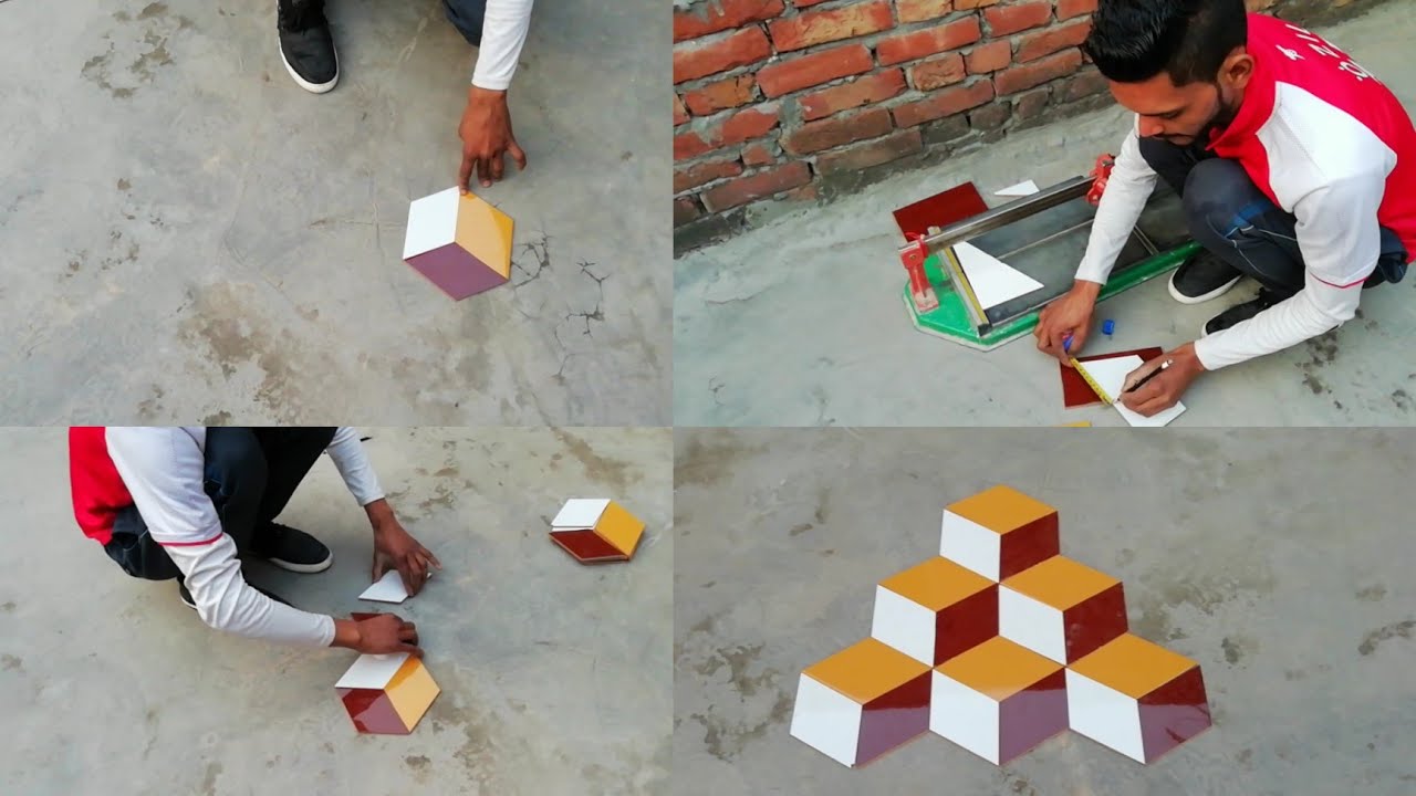 3d Cube Floor tiles Center Design