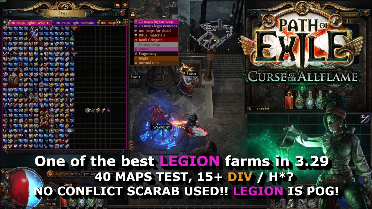 ONE OF THE BEST END GAME LEGION FARMS ON T16.5 MAPS (DUNES) - 3.29 CURSE OF THE ALLFLAME!