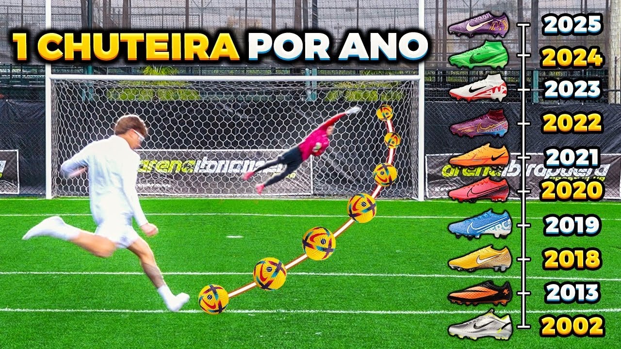 SERÁ QUE AS CHUTEIRAS ANTIGAS SÃO MELHORES QUE AS NOVAS? *MUITO EMOCIONANTE 😱(2002-2025) 