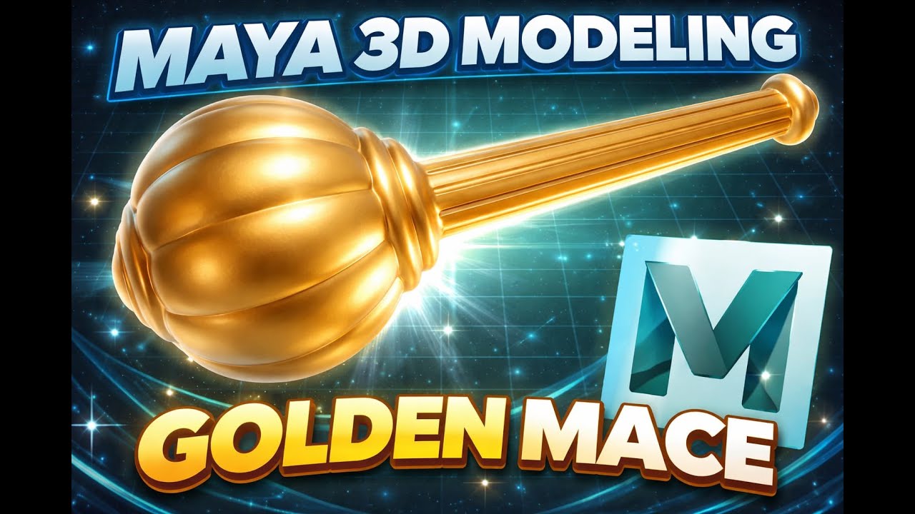 Epic Hanuman Gada 3D Model in Maya🔱Realistic Maya Render | Mythological Weapon(Hindi) #mayamodeling