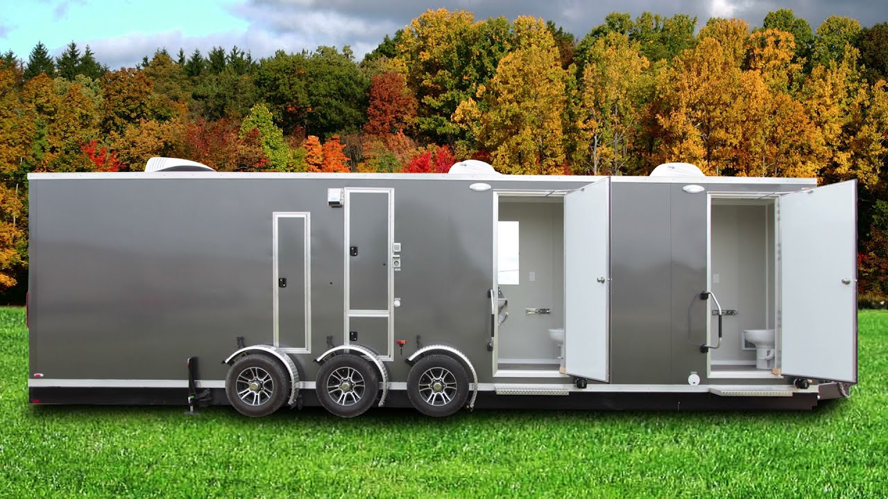 ADA Shower Trailer Portable Restrooms + 4 Station Combo | Oahu Series