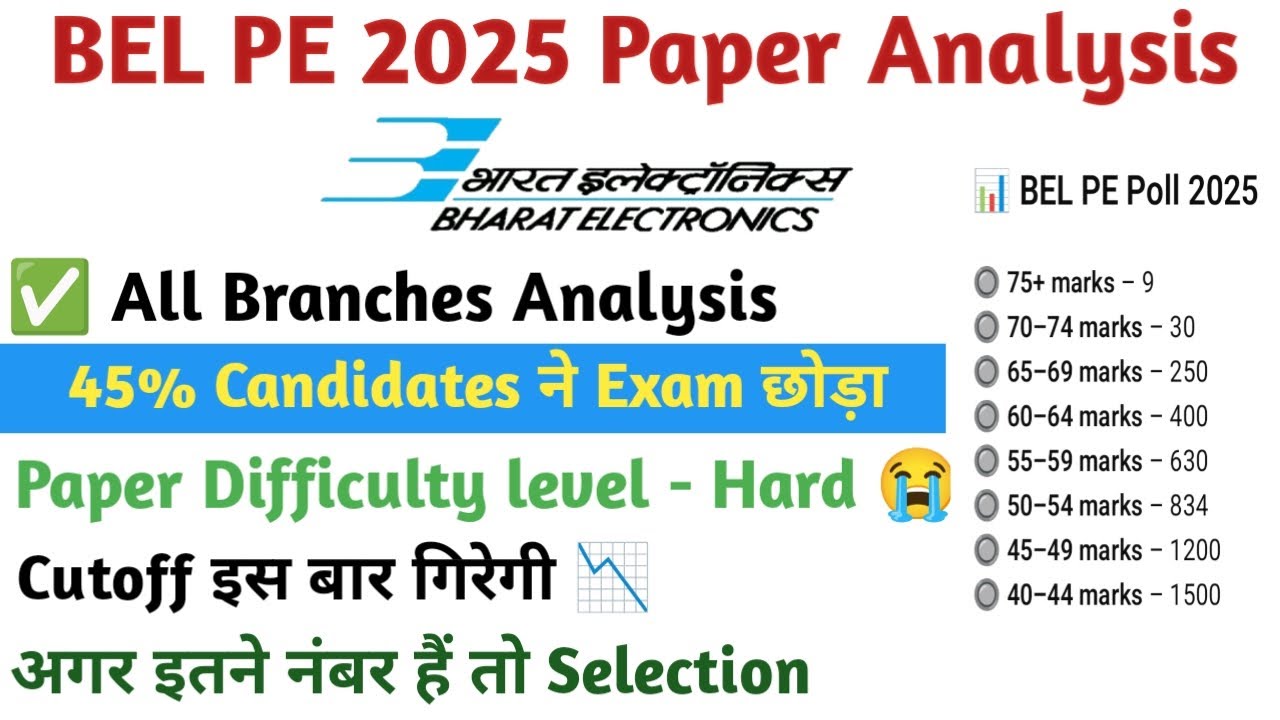 BEL PROBATIONARY ENGINEER EXPECTED CUTOFF 2025 | BEL PE EXPECTED CUTOFF | BEL PE CUTOFF | BEL RESULT