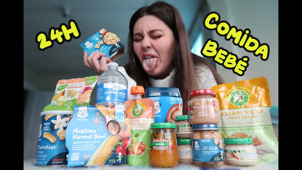 24 horas COMIENDO COMIDA de BEBE 👶 |  24 horas de SUFRIMIENTO 🤮