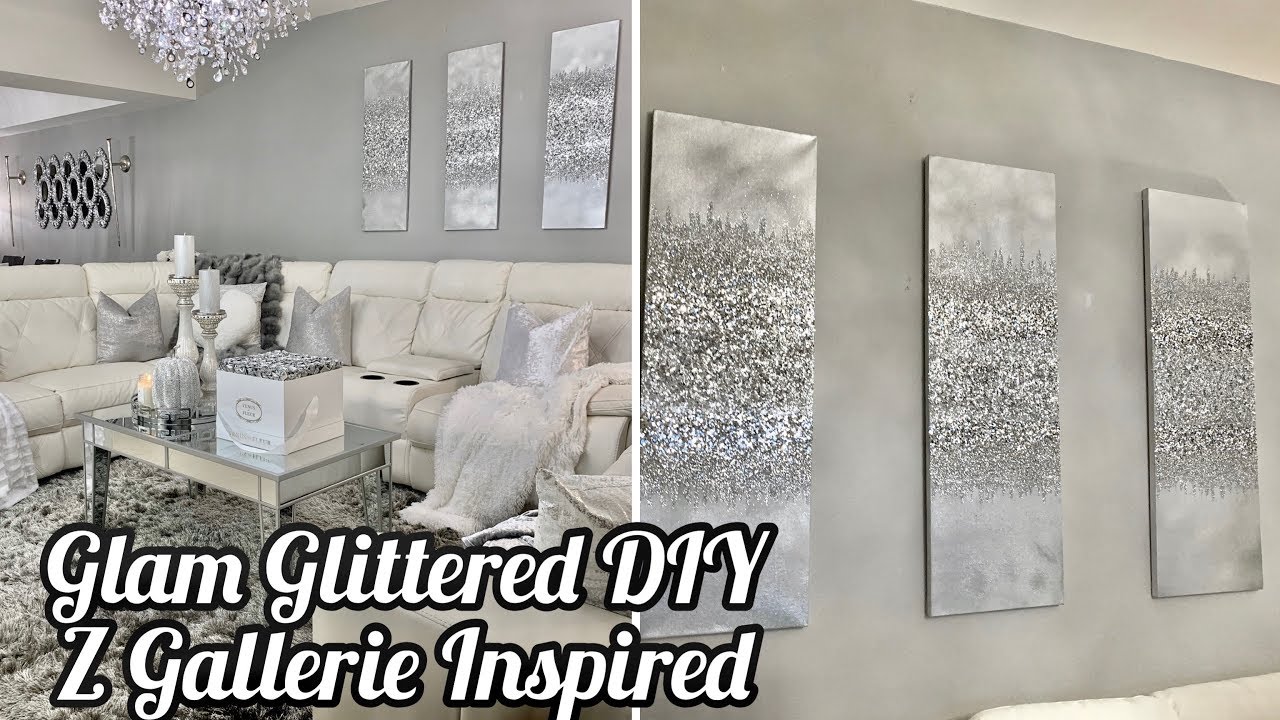 Z GALLERIE INSPIRED DIY GLITTER WALL ART BEST INEXPENSIVE GLAM DIY