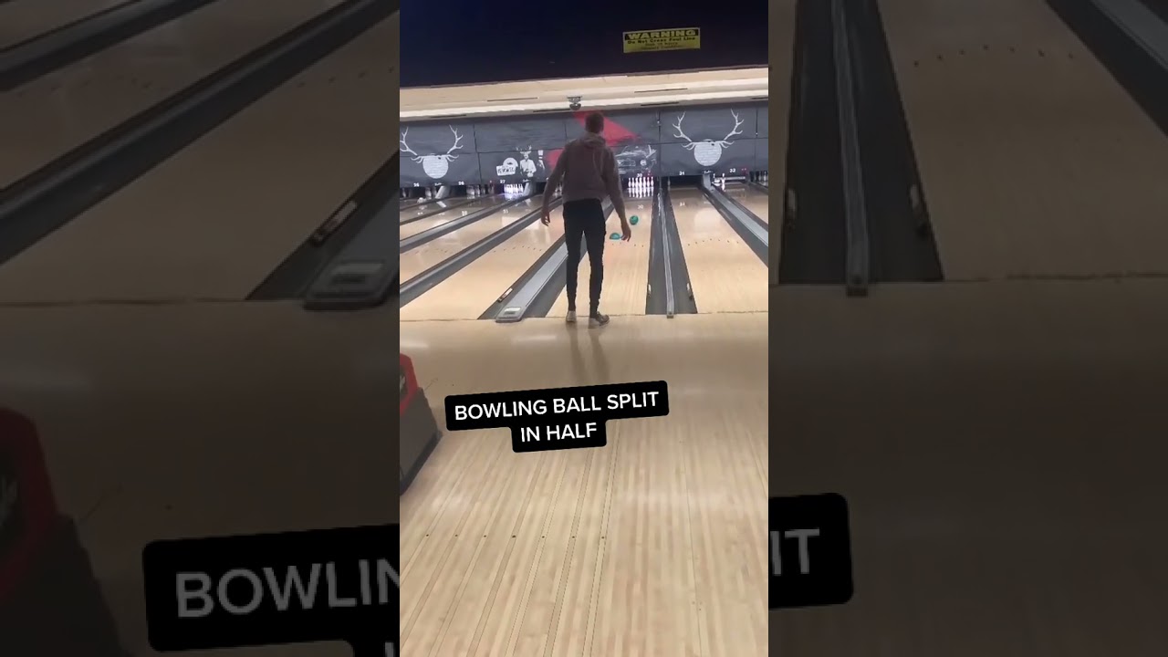 His bowling ball split in half and he still hit a strike 😂| #shorts