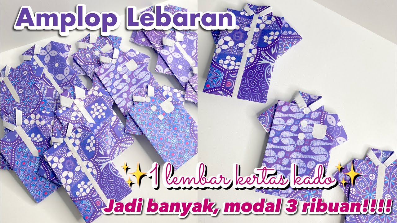KERTAS KADO BISA DIBUAT AMPLOP LEBARAN BENTUK BAJU, MURAH DAN BANYAK JADINYA!
