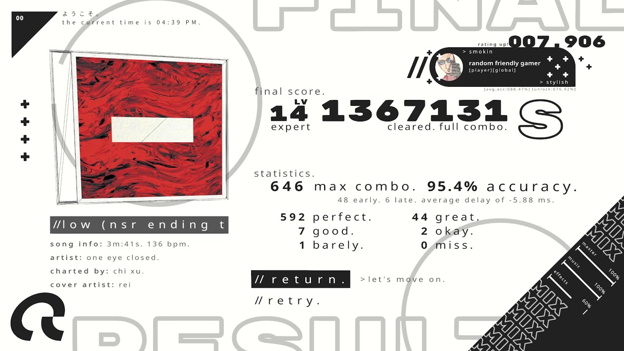 UNBEATABLE - low (nsr ending theme) - (expert. full combo. rank S)