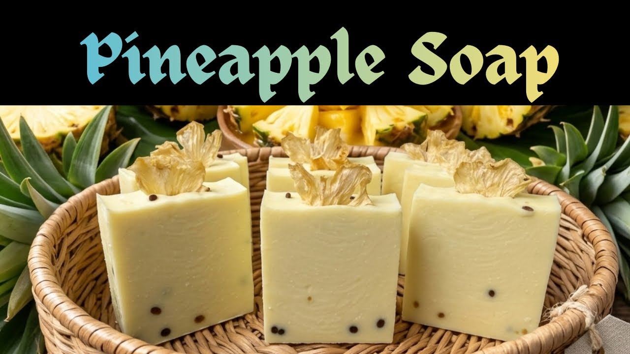 Pineapple Soap #coldpressedsoap #soapmaking #soapmakingingredients #soap #fruitsoap 