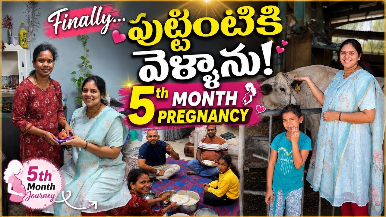 Finally🤩పుట్టింటికి వెళ్లాను💕My 5th Month Pregnancy Journey🤰Dubai Lo Konaseema Ammayi | Telugu Vlogs