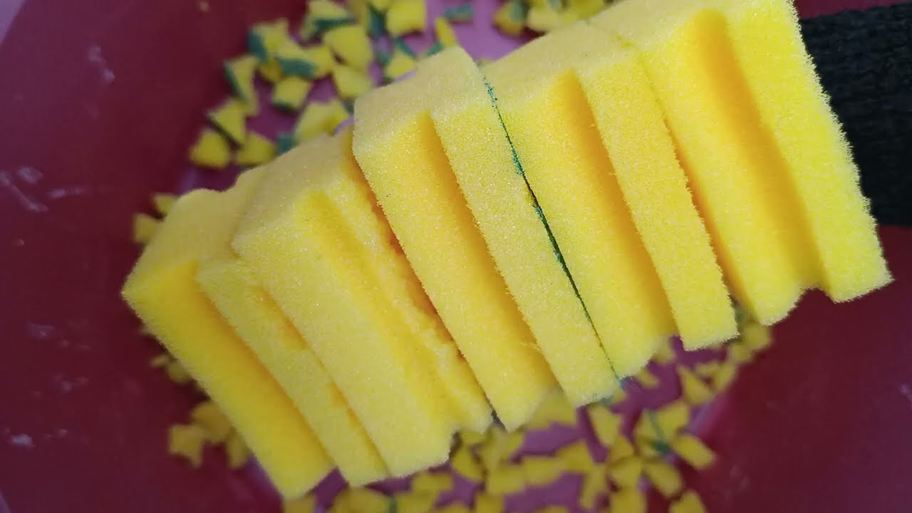 Kitchen Sponges Soft Side Dry Ripping | Sponge ASMR 