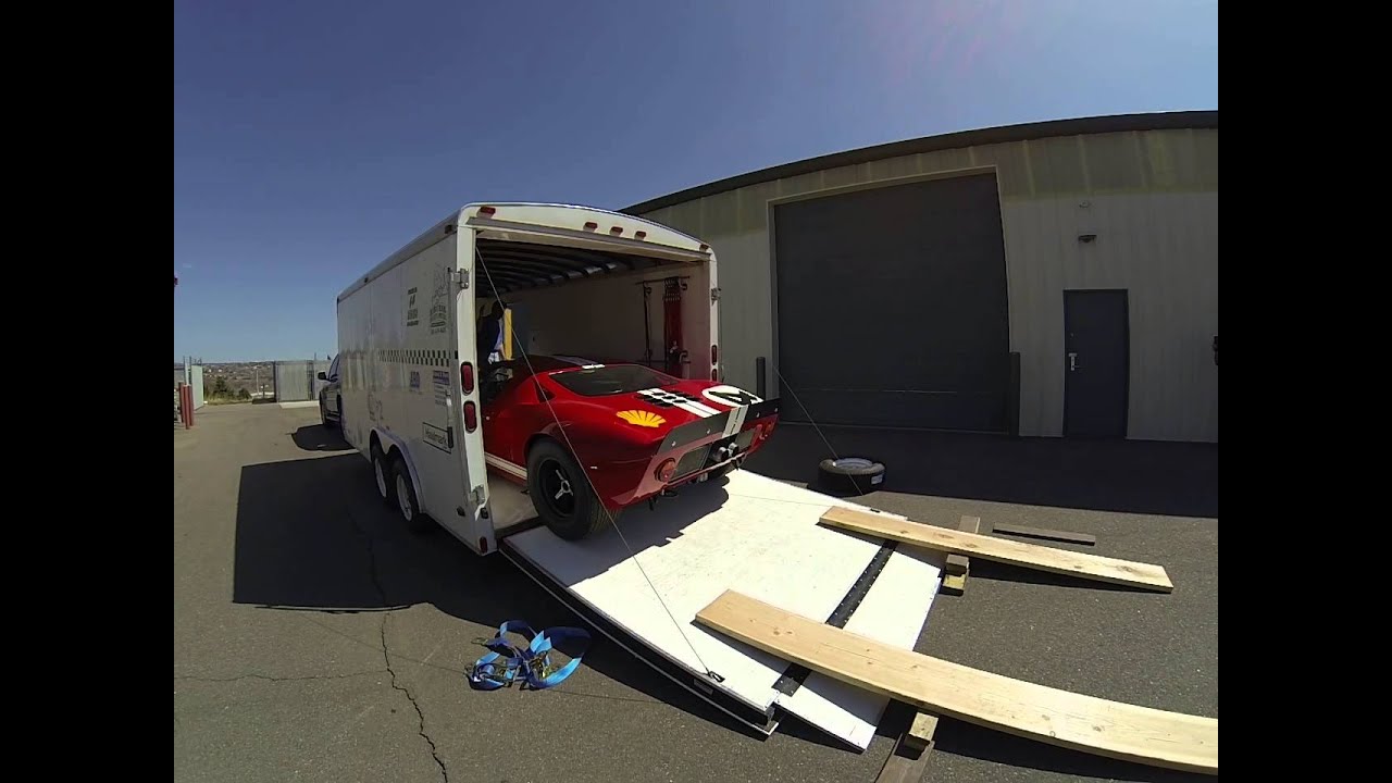 Superformance GT40 being unloaded at the shop.