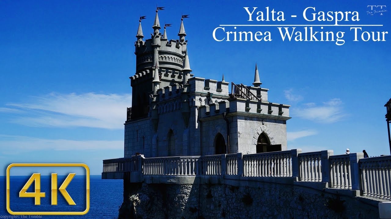 [4K] РОССИЯ, КРЫМ, ЯЛТА, ЗАМОК ЛАСТОЧКИНО ГНЕЗДО, 2023. Символ Крыма. Реальный КРЫМ.