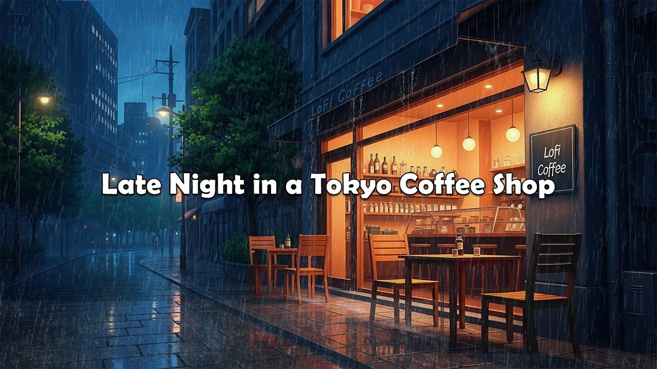 Urban Tokyo Café Late Night ☕🌃 Lofi Ambience for Relaxation