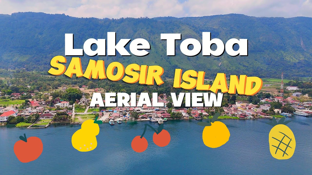 Drone Shot of The World's Largest Volcanic Lake Toba Samosir Island Tomok & Tuktuk Aerial View (3)
