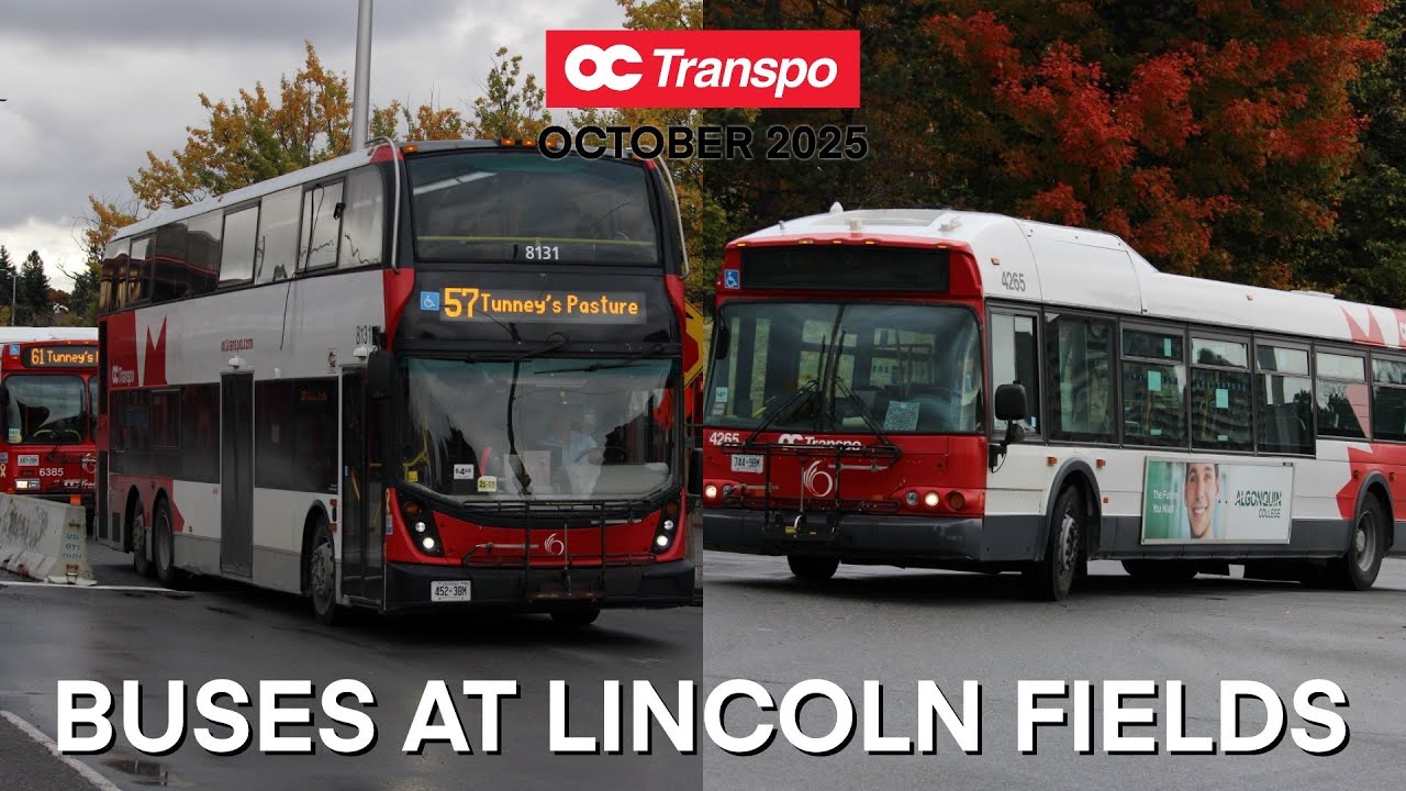 OC Transpo Buses at Lincoln Fields Station and Dominion Station - October 2025