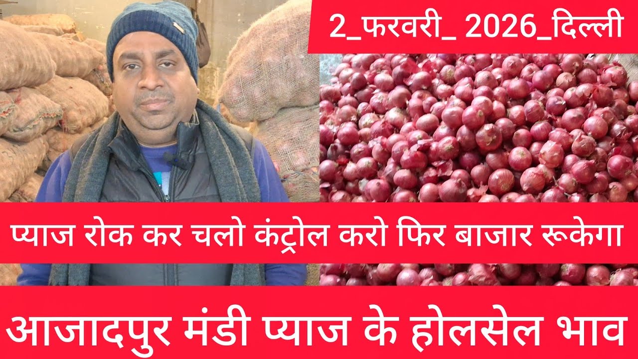 February 2, 2026 दिल्ली 🧅प्याज के होलसेल भाव azadpur delhi mandi onion market price #onionmarket