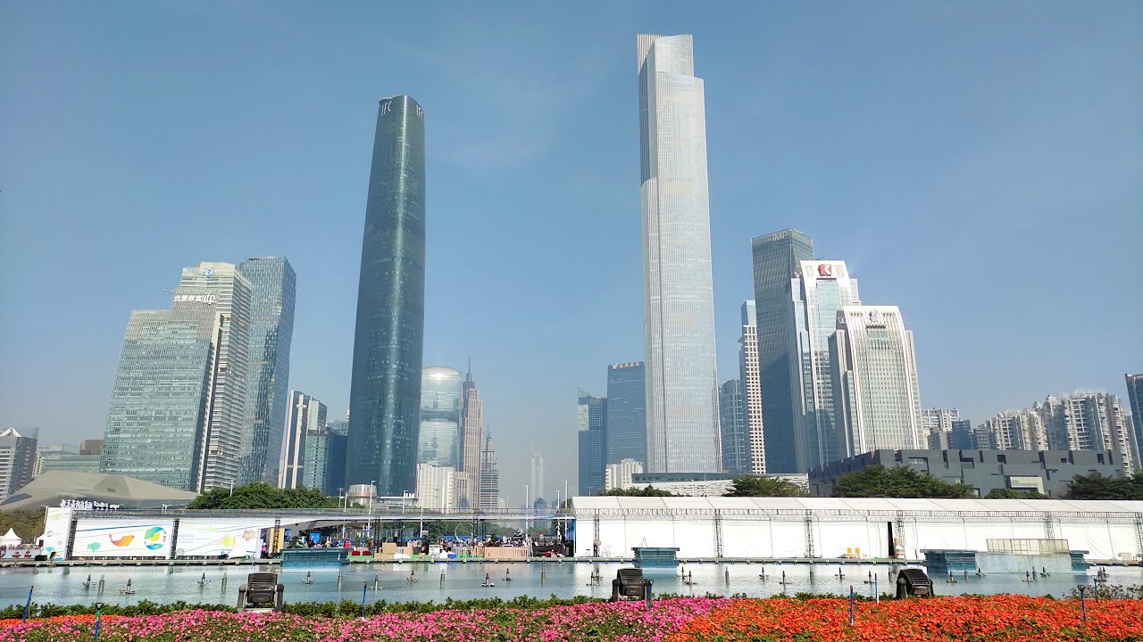 [4K]Guangzhou CBD Zhujiang New Town Walking tour, Guangdong Province, China|广州CBD珠江新城晴日徒步之旅