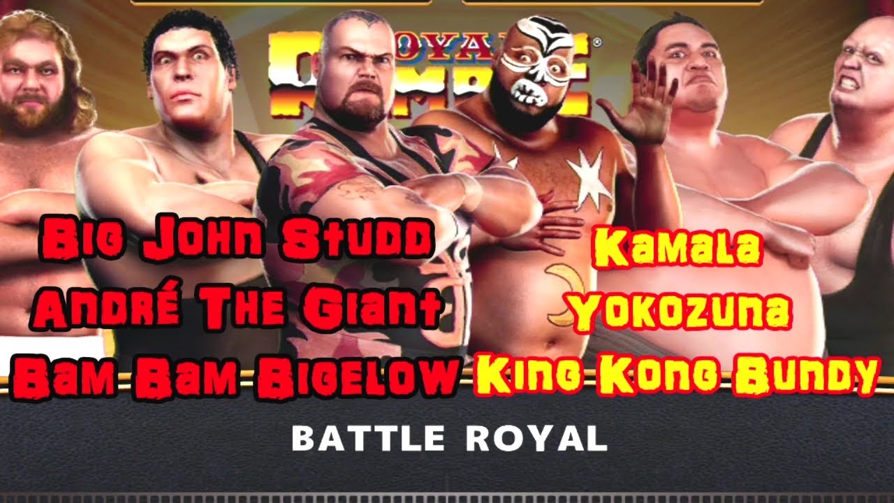 WWE Legends Of WrestleMania | 6-Man Battle Royal | André, Bigelow, Kamala, Yokozuna, Studd & Bundy