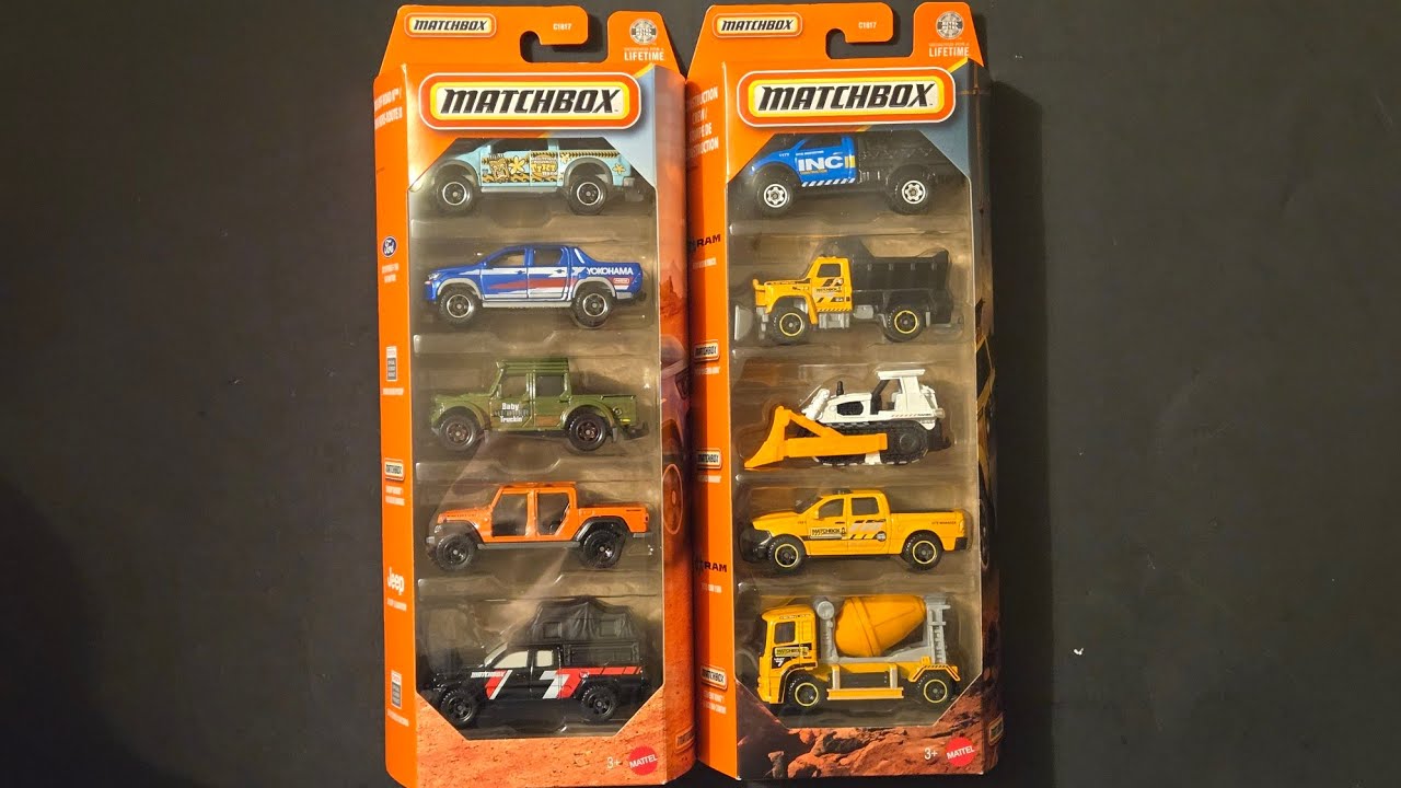 Открываем наборы Matchbox из пяти штук - Строительная бригада - Внедорожник II