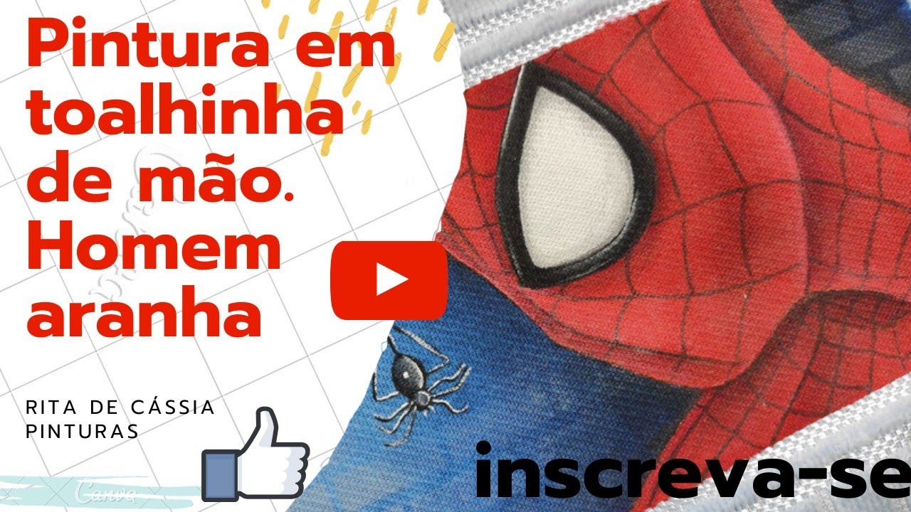Pintura em toalhinha de mão#Homem #aranha