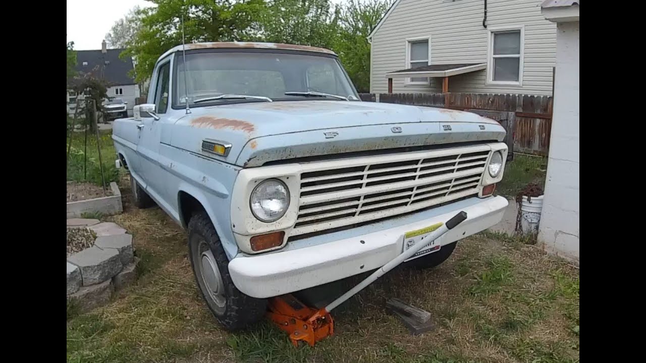 1968 Ford F100 wheel bearing and brake service. Adjusting the old tapered bearings.