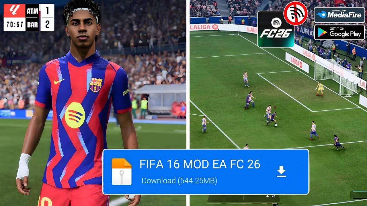 Обновление! FIFA 16 MOD FC 26 Android Offline | Режим карьеры: Полные лица и комплекты формы. Нов...