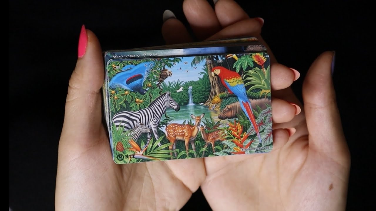 ASMR MOSTRANDO UMA COLEÇÃO ANTIGA DE CARTÃO TELEFÔNICO