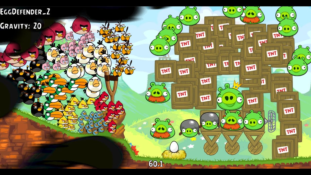 The Flock join Red's Mighty Feathers Egg Defender Custom Level Mod #angrybirds #badpiggies #games