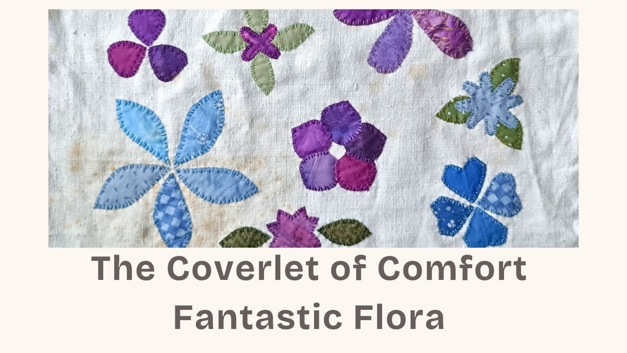 Simple hand stitched floral appliqué