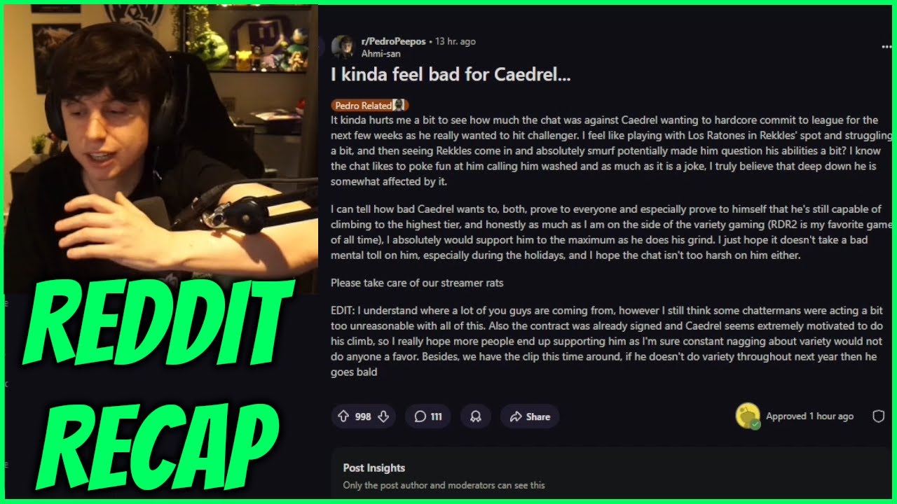 Caedrel Talks About Dealing With Imposter Syndrome & Other Anxieties | Reddit Recap