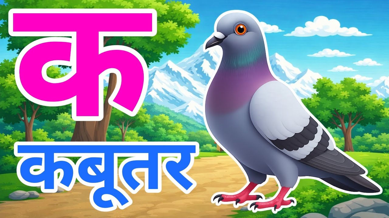 क से कबूतर, अ से अनार a se anaar k se kabutar I Hindi varnmala I ABCD क से कबूतर अ से अनार, for kids