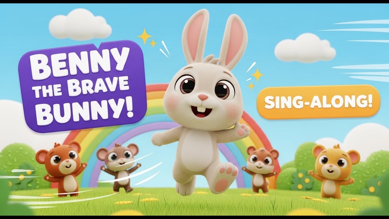 Benny the Brave Bunny 🐰 | 6-Minutes Kids Sing-Along Song About Courage & Confidence