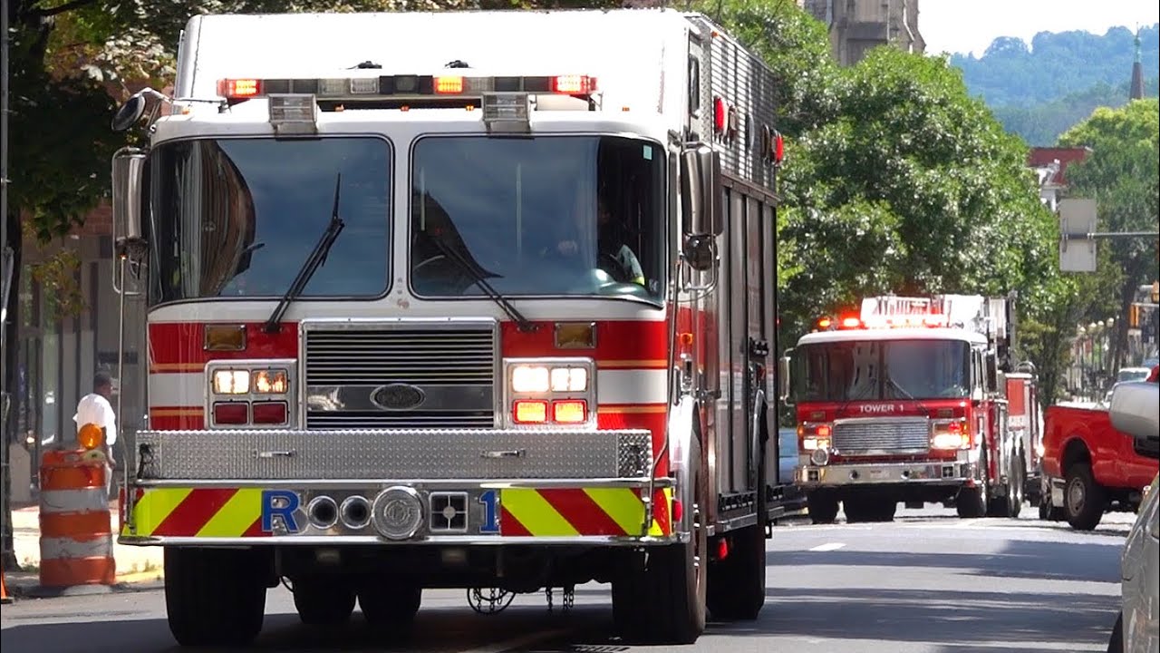 Reading Fire Department Rescue 1 & Tower 1 Responding 8/5/22